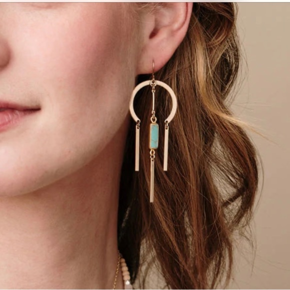 Dream Catcher Earrings Pierced Silver/Turquoise - Picture 2 of 3